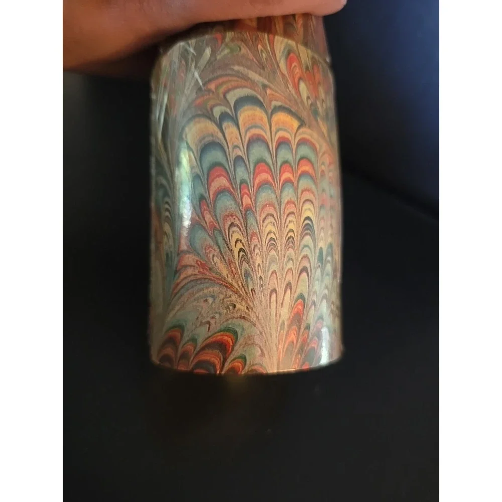Vintage Psychadelic Groovy Tie Dye Swirl Pencil Holder and 38 Wood Pencils